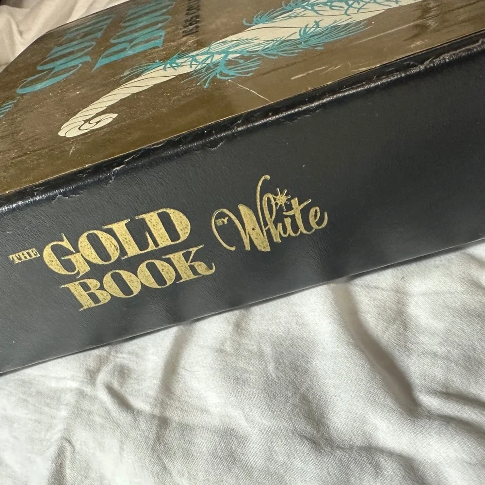 White The Gold Book 1965 Collection Christmas Card Sample Album Gold Good MCM